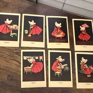 Vintage 1905 Sunbonnet Postcards Set Day of the Week
